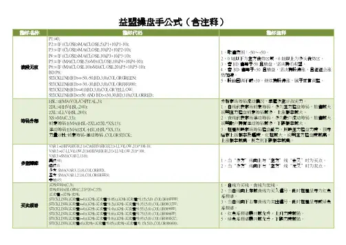 益盟操盘手公式（含注释）