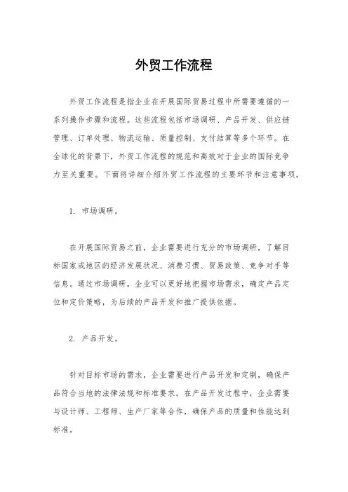 外贸工作流程