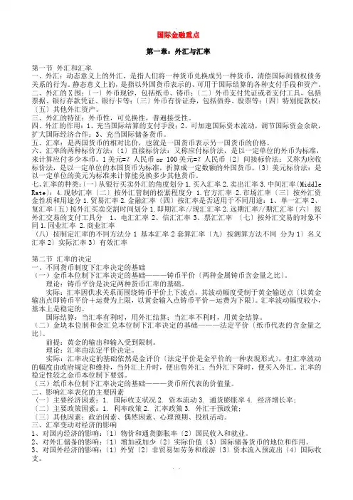 国际金融重点(完整版)