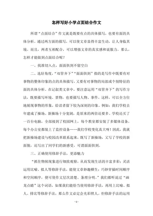 怎样写好小学点面结合作文