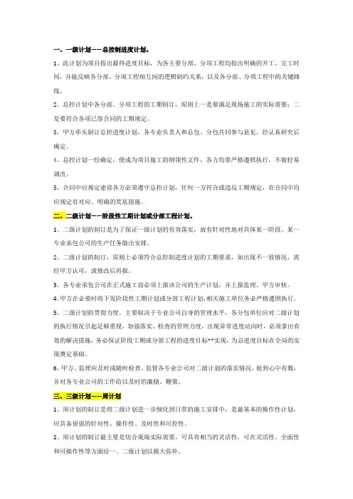 网络计划分类