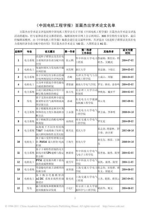 _中国电机工程学报_百篇杰出学术论文名单_6f68ab1d_1e14_4270_