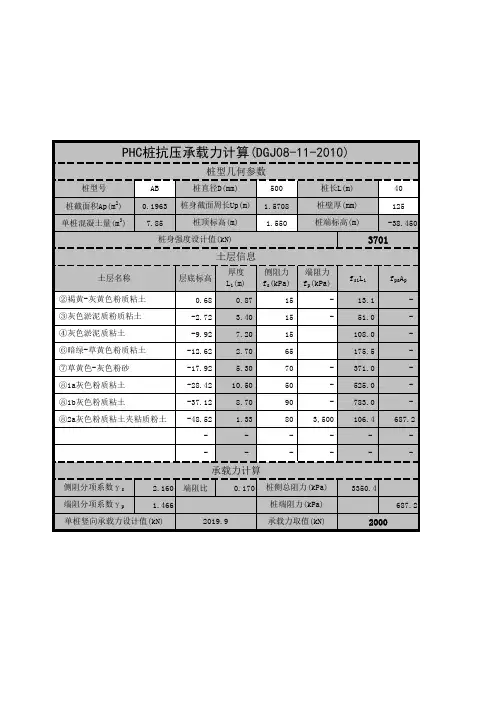 单桩承载力计算工具