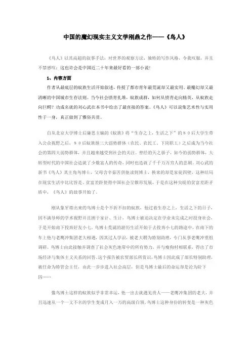 中国的魔幻现实主义文学—《鸟人》