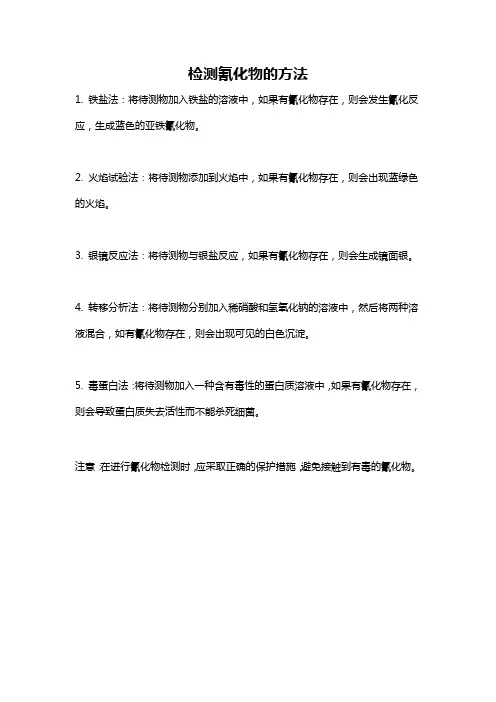 检测氰化物的方法