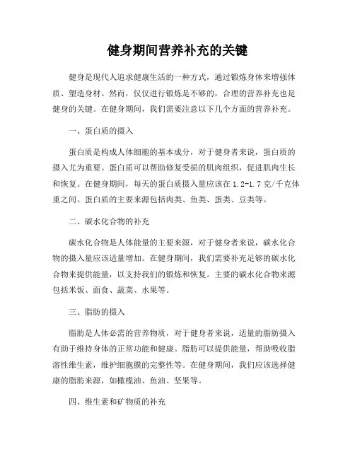 健身期间营养补充的关键