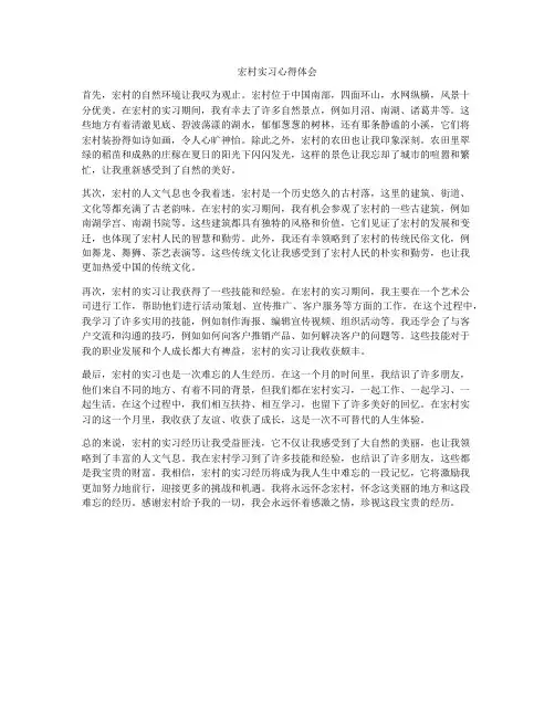 宏村实习心得体会