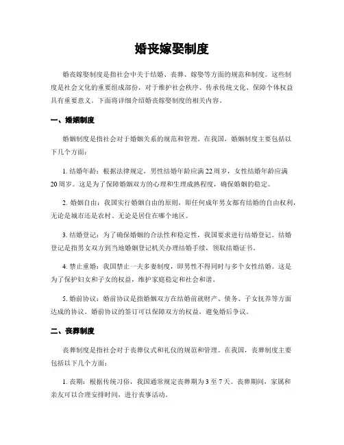 婚丧嫁娶制度