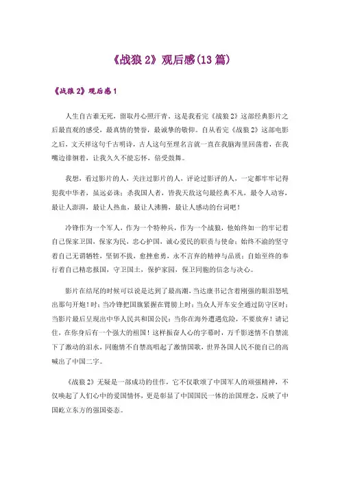 《战狼2》观后感(13篇)_1