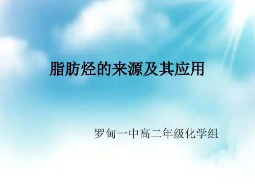 脂肪烃的来源及其应用PPT
