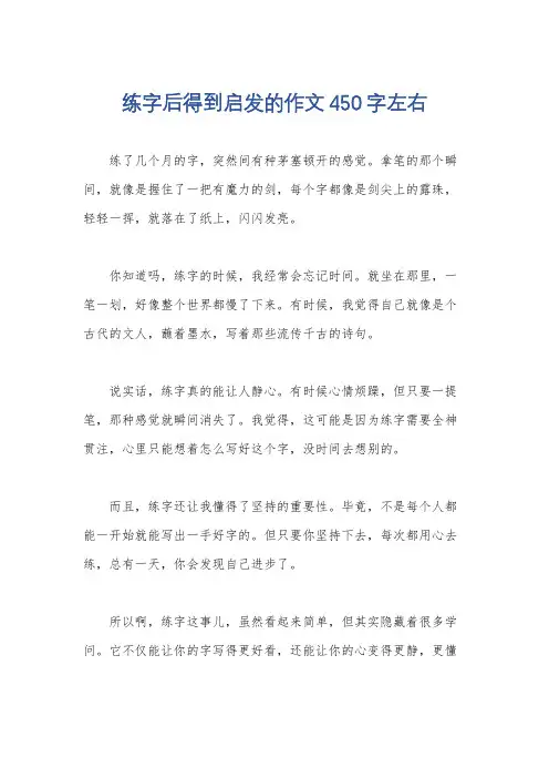 练字后得到启发的作文450字左右