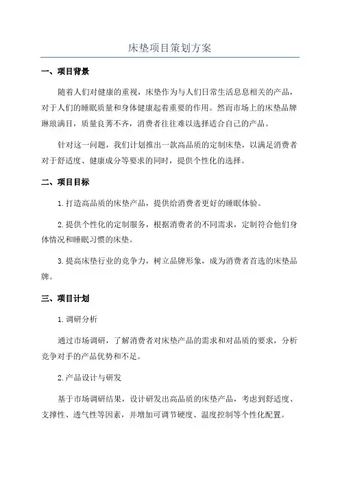 床垫项目策划方案
