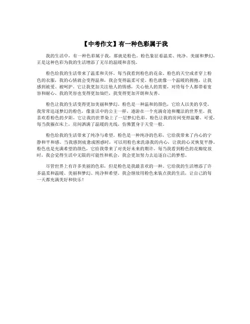 【中考作文】有一种色彩属于我