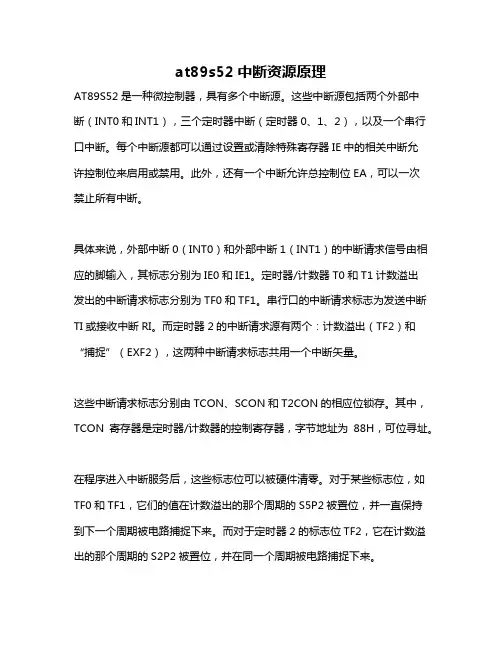 at89s52中断资源原理