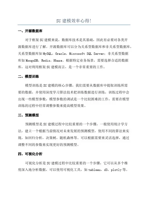 SU建模效率心得!