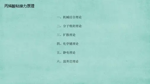 丙烯酸粘接力原理解析最全