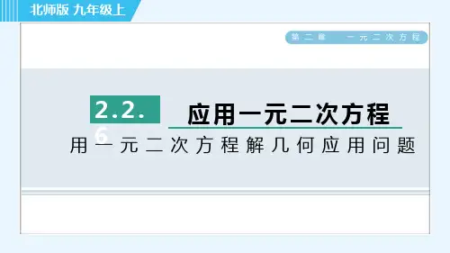 北师大版九年级上册数学第二章一元二次方程第六节 用一元二次方程解几何应用问题