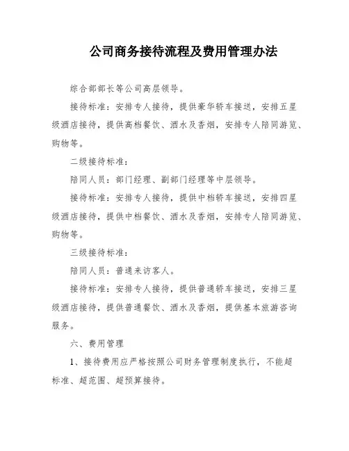 公司商务接待流程及费用管理办法