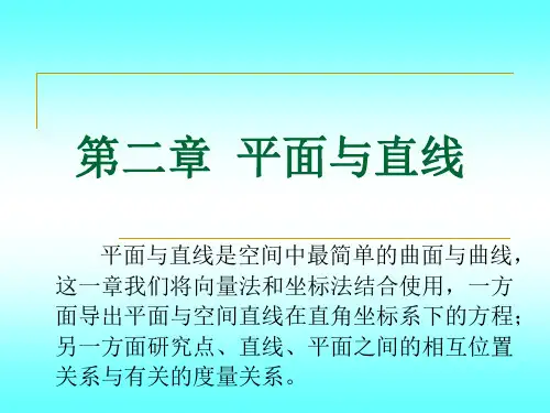空间解析几何第二章 2-1 平面的方程
