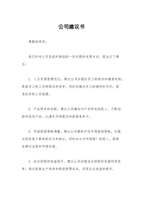 公司建议书