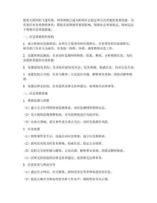 舆情应急预案措施