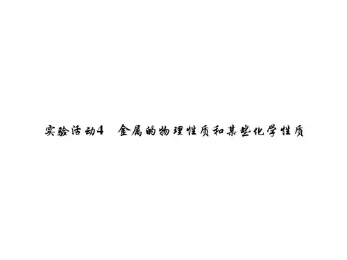 人教版九年级下册化学实验活动4金属的物理性质和某些化学性质