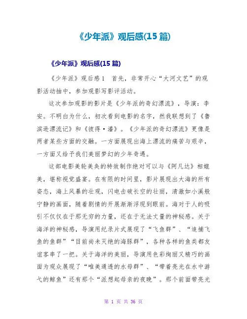 《少年派》观后感(15篇)