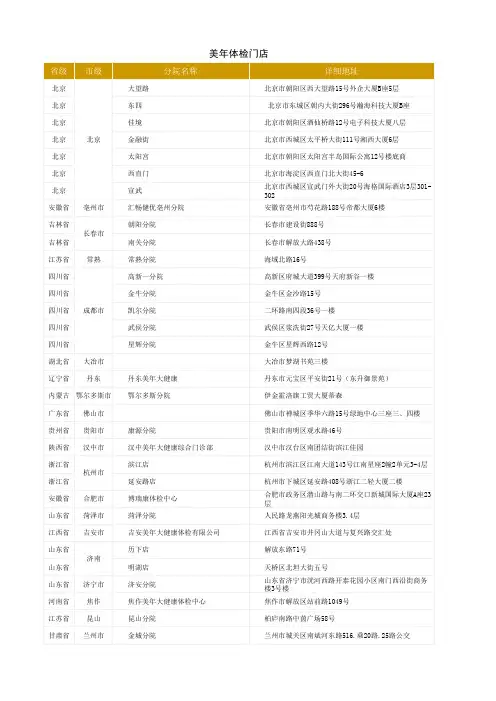 美年体检门店