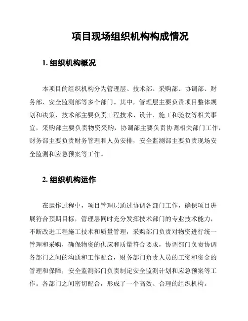 项目现场组织机构构成情况