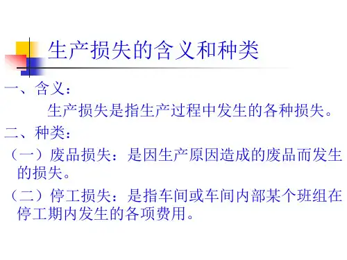 成本会计第6章废品损失和停工损的核算58页PPT
