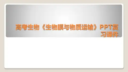 高考生物《生物膜与物质运输》PPT复习课件
