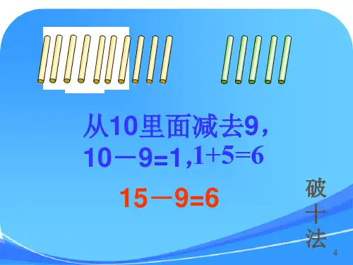 人教版小学数学一年级下册十几减8、7、6教学课件