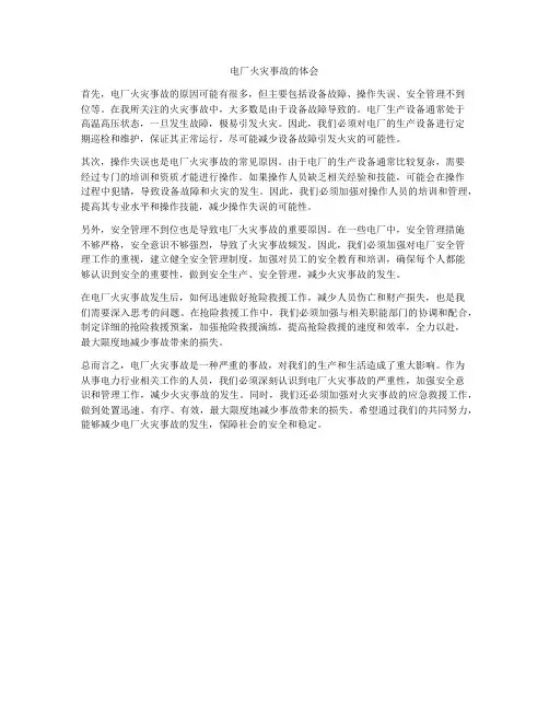 电厂火灾事故的体会