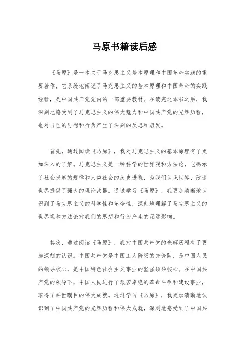 马原书籍读后感