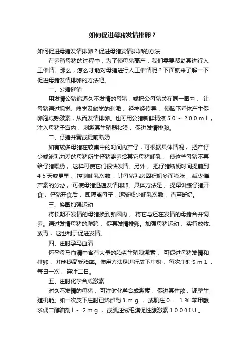 如何促进母猪发情排卵？