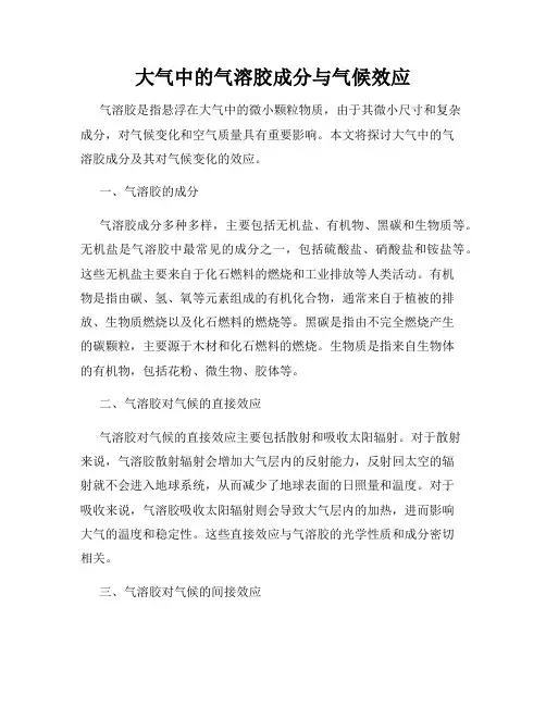 大气中的气溶胶成分与气候效应
