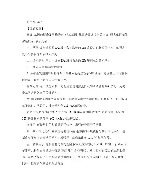 医学分子生物学复习重点