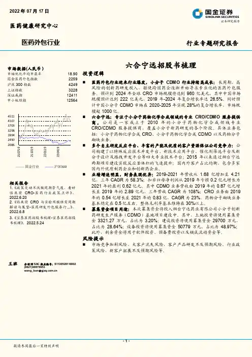 医药外包行业：六合宁远招股书梳理