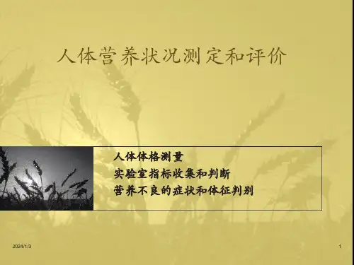 人体营养状况测定和评价课件