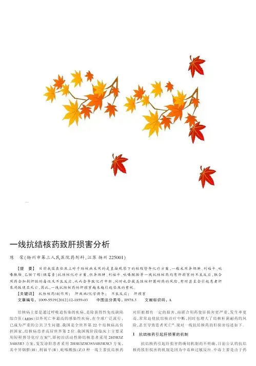 一线抗结核药致肝损害
