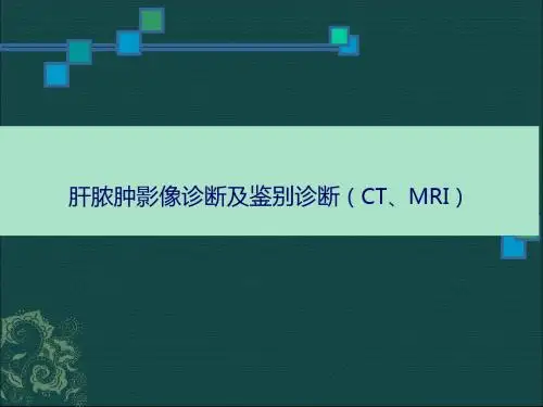 肝脓肿影像诊断及鉴别诊断ppt课件