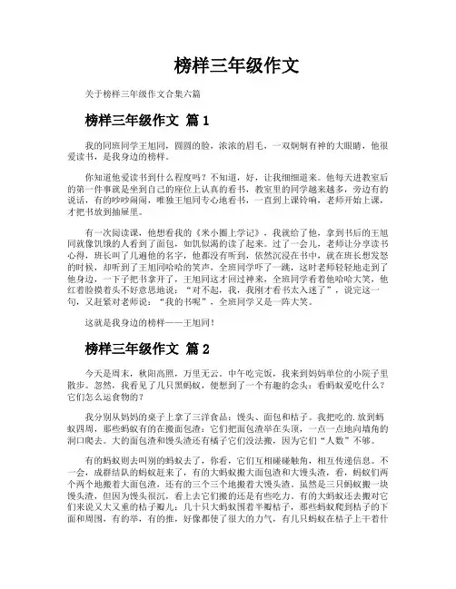榜样三年级作文