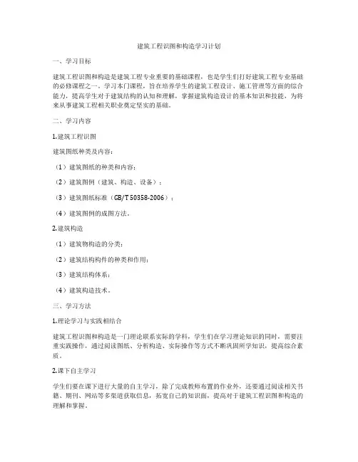 建筑工程识图和构造学习计划