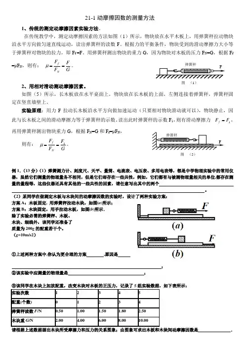 21-1测量动摩擦因数