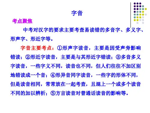 人教版初中语文字音字形专题复习ppt课件