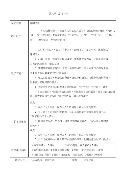 五下语文第八单元导学案.doc