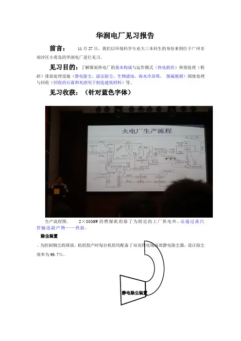 华润电厂见习报告
