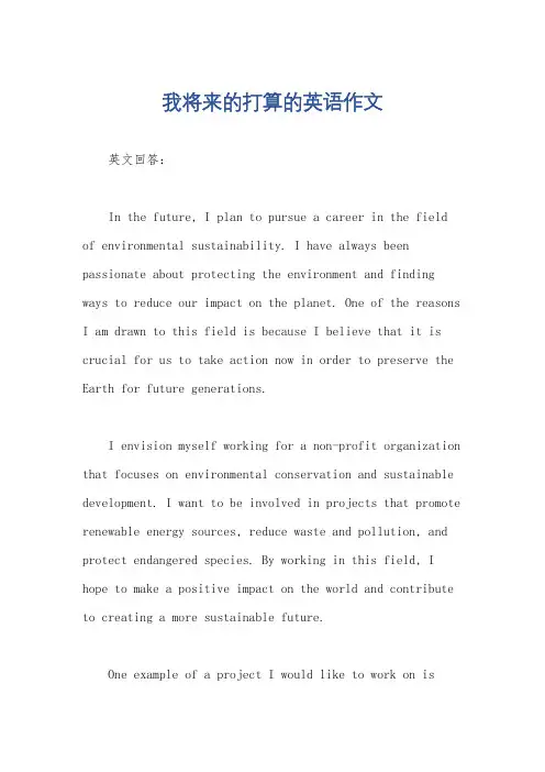 我将来的打算的英语作文