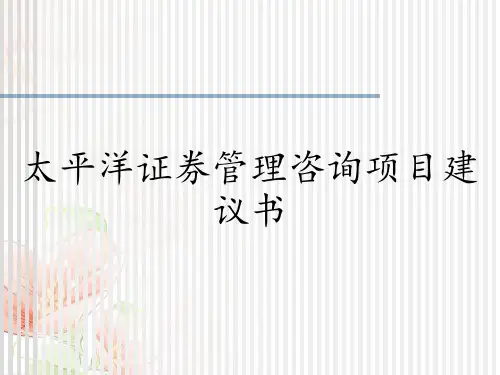 太平洋证券管理咨询项目建议书