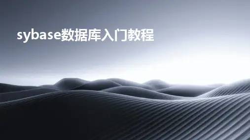 sybase数据库入门教程